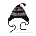 Outdoor 100% Acrylic Pom Pom Earflaps Hat